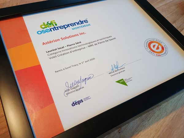 Certificat Défi OSEntreprendre 2026 — Lauréat local